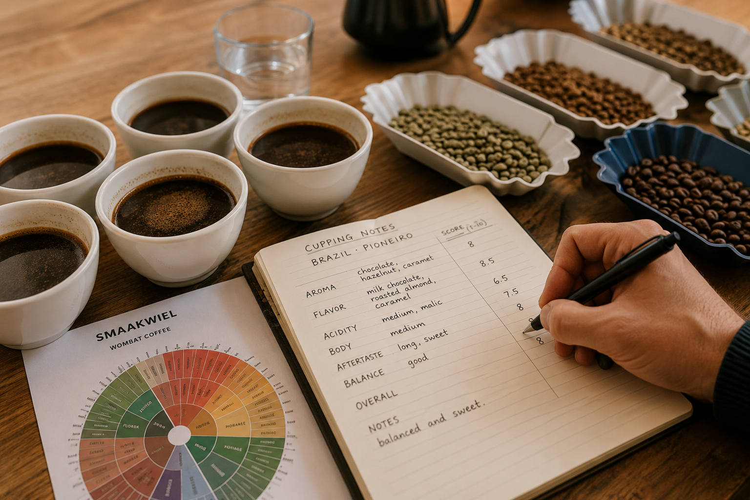 Koffieproeverij met cupping notes en smaakvergelijking